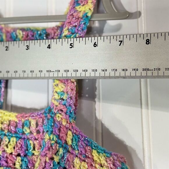 Handmade Baby Crochet Top & Bloomers Rainbow Pastel Sparkle 0–6M Cottagecore - Picture 5 of 9